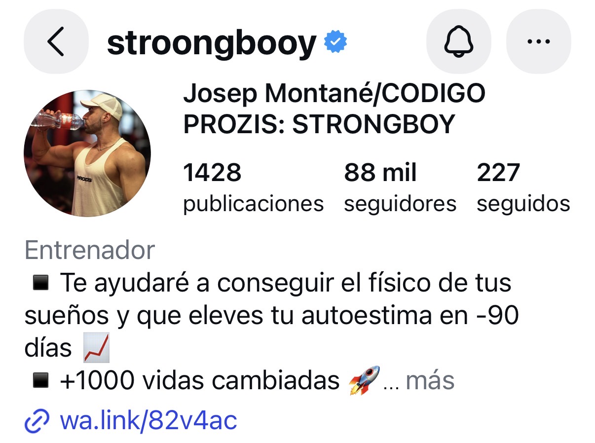 Perfil de Instagram @stroongbooy