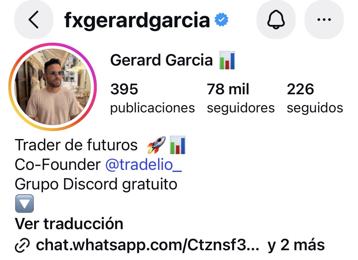 Perfil de Instagram @fxgerardgarcia